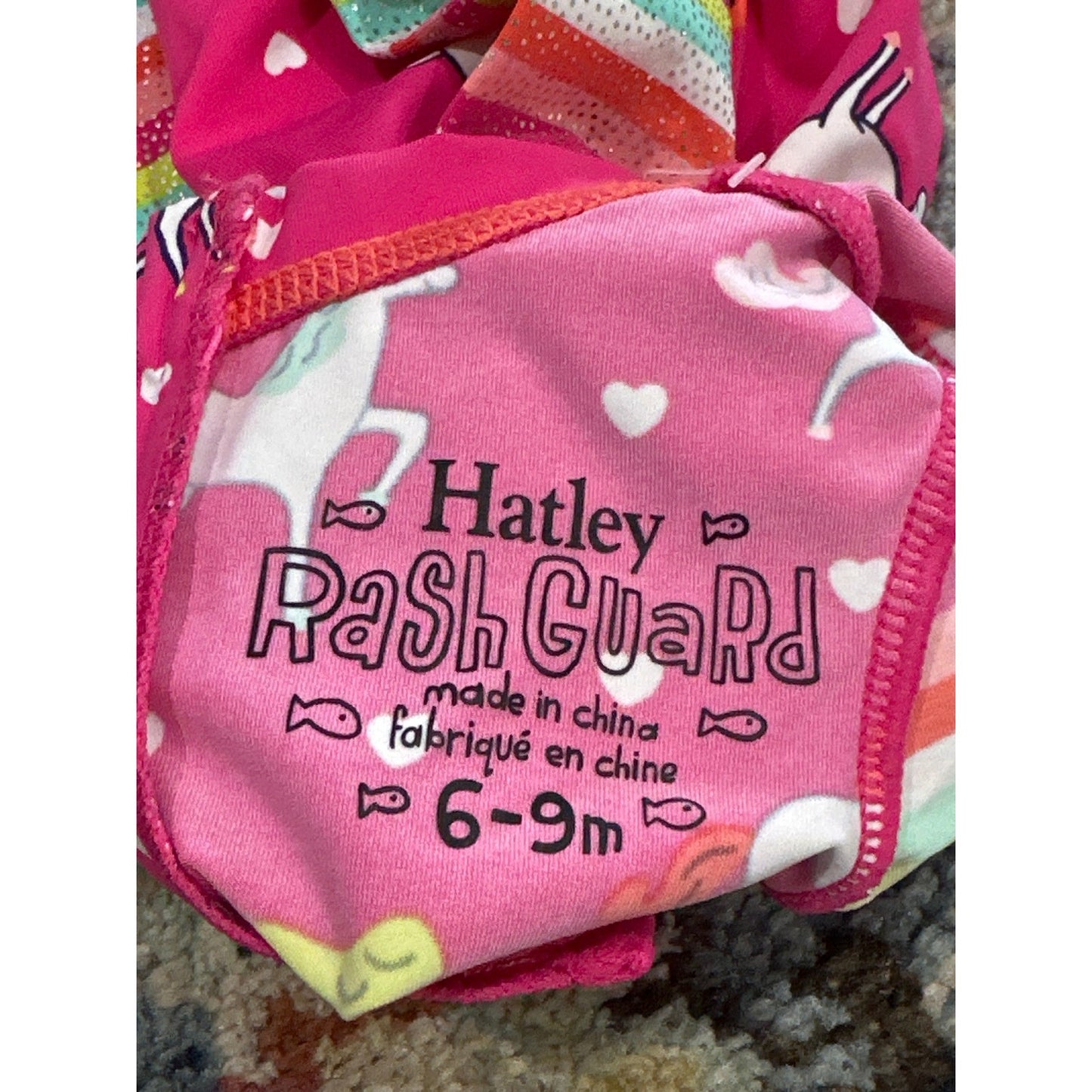 Hatley Swimsuit Girls 6-9m Pink Unicorn UPF 50 Long Sleeve Rashguard NWT5