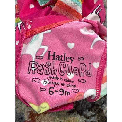 Hatley Swimsuit Girls 6-9m Pink Unicorn UPF 50 Long Sleeve Rashguard NWT5