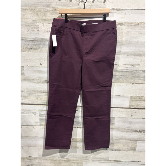 Nine West Jeans Women 14 Purple Heidi Pull On Straight Leg Dark Academia NWT0