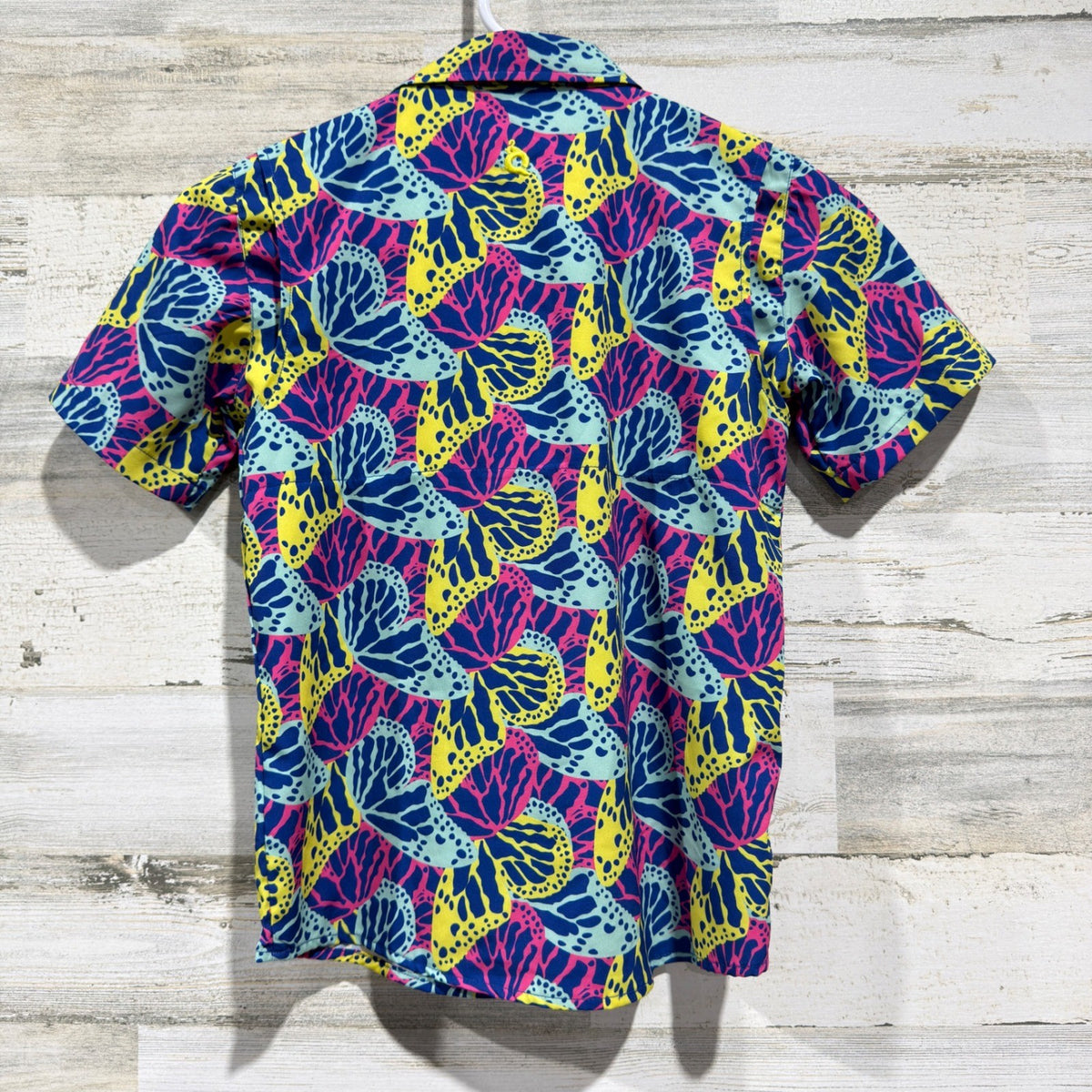 Blue Quail Butterfly Shirt Boys 7 Colorful UPF 50 Outdoor EUC4