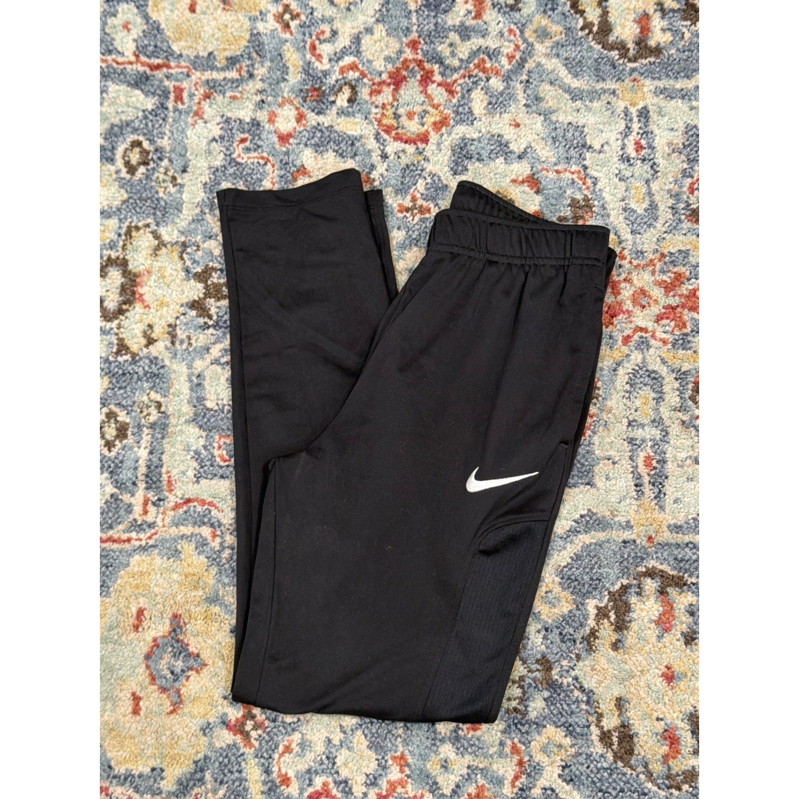 Nike Dri-FIT Pants Boys Large Black Tapered Athletic Track0