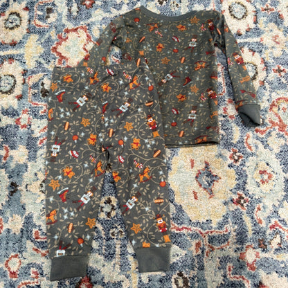 Modern Moments Pajama Set Kids 18M Gray Nutcracker Holiday Festive EUC5