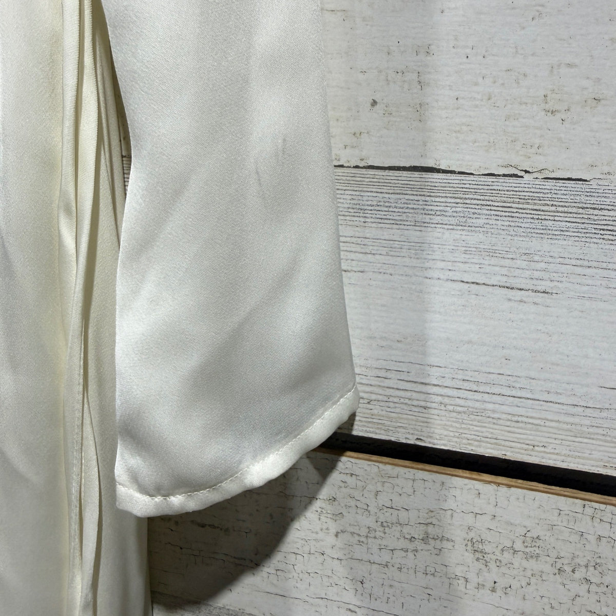 BCBGMAXAZRIA Gardenia Mini Dress Women XS White Satin Long Sleeve Flawed*7
