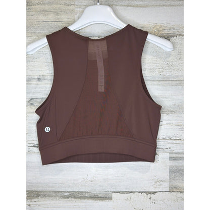 Lululemon Align High Neck Tank Top Women Size 6 Brown Laser Cut Yoga EUC1