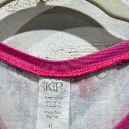KPea Disney Princess Portrait Dress Girls 12 Pink Short Sleeve Boutique EUC3