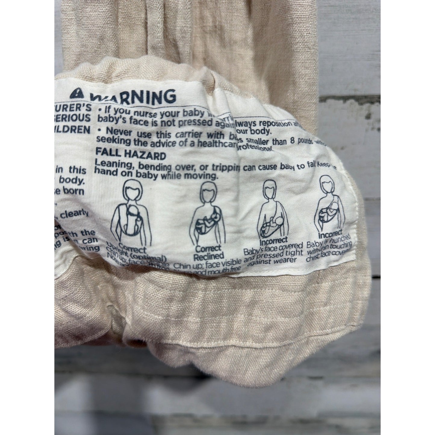 WildBird Ring Sling Baby Carrier Baby Beige Linen Boho Minimalist EUC4