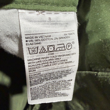 Old Navy Everyday Short Women Size 8 Green Mid Rise Chino EUC3