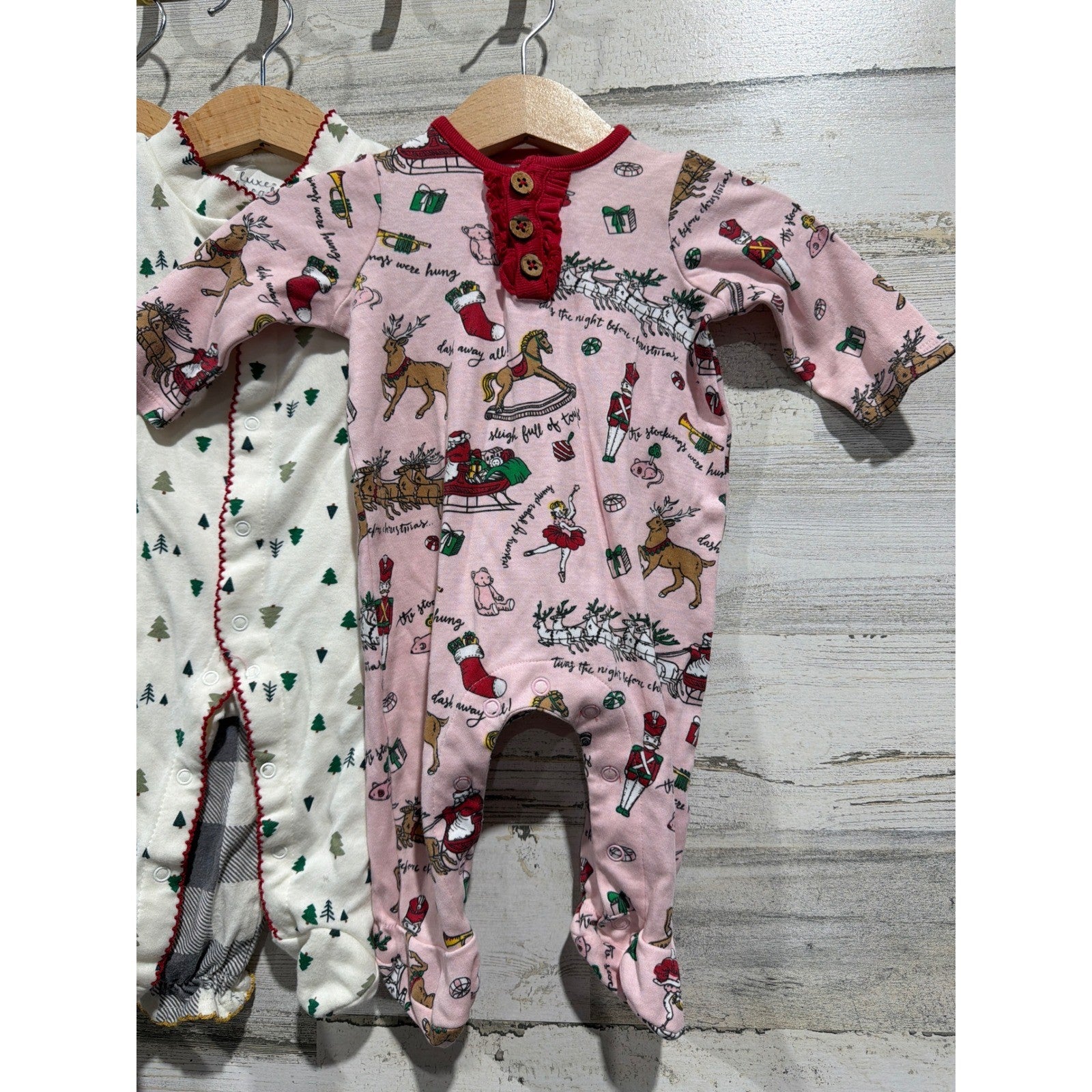 Mud Pie Old Navy Luxe Threads Holiday Sleepers Girls 0-3M Christmas Bundle1