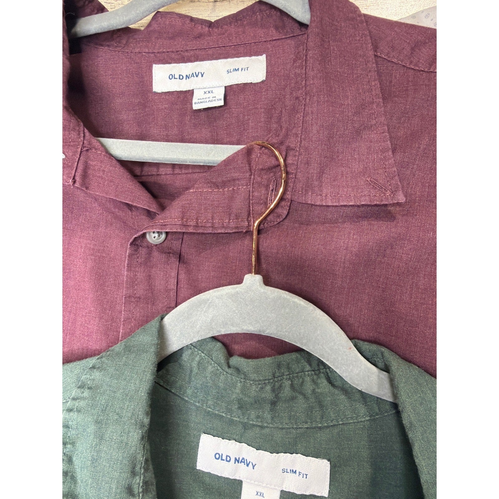 Old Navy Goodfellow Shirt Bundle Men XXL Green Burgundy White Slim Fit5