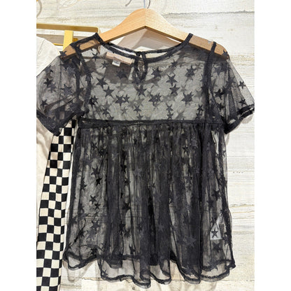 Cotton On Kids Pippa & Julie Crewcuts Bundle Girls 4 Gold Black Checkered EUC2