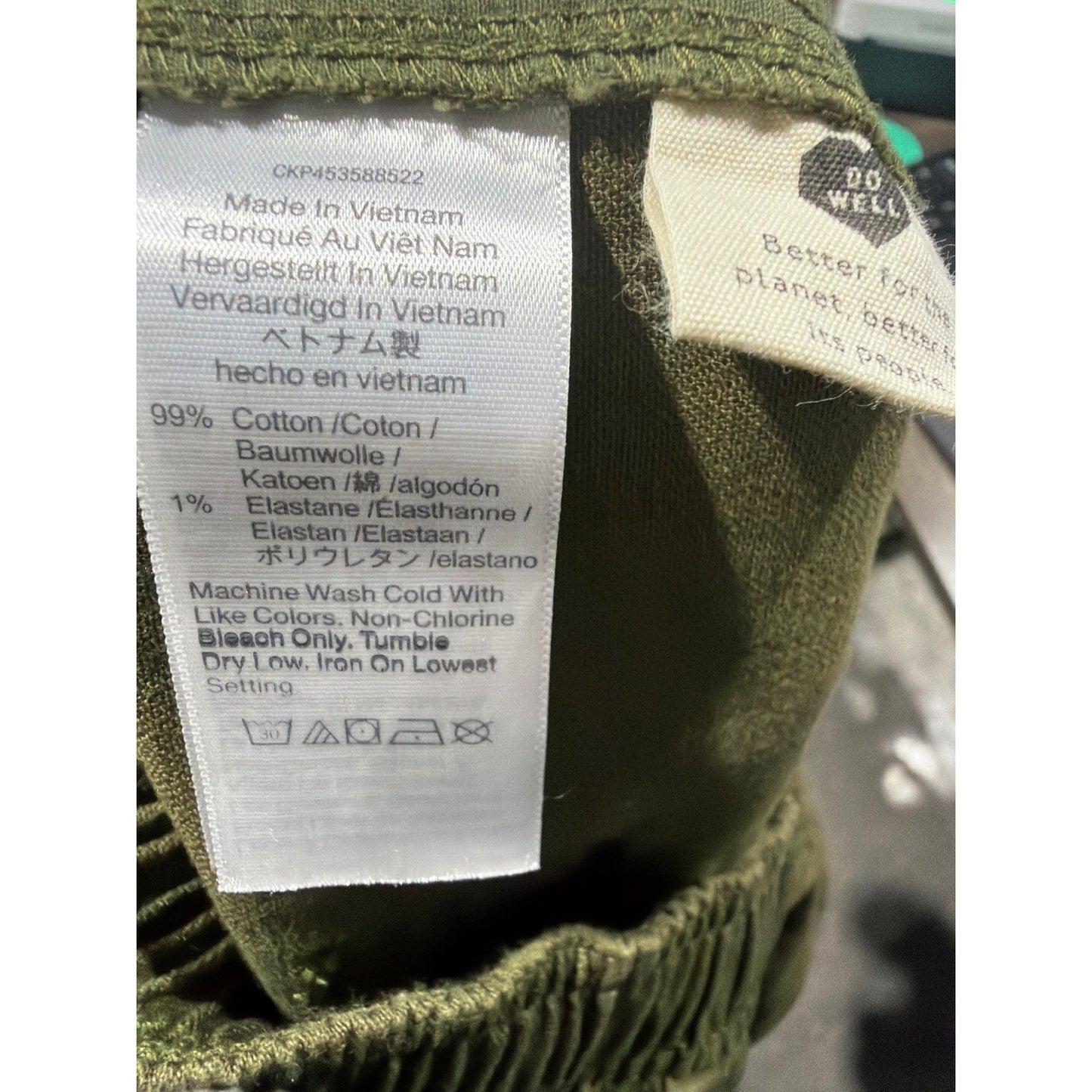 Madewell Camp Shorts Women Large Olive Green High Rise Utility Elastic Back EUC4