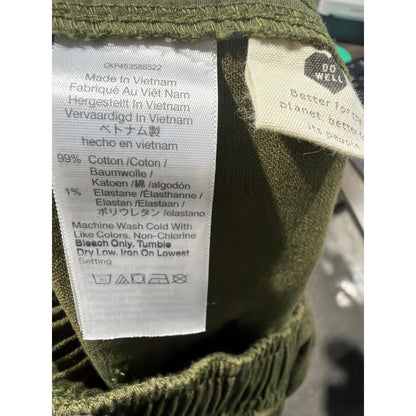 Madewell Camp Shorts Women Large Olive Green High Rise Utility Elastic Back EUC4