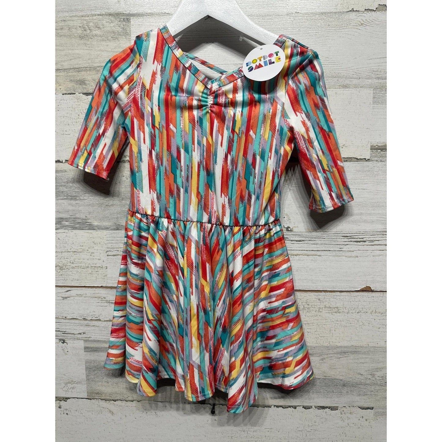 Dot Dot Smile Ballerina Dress Girls 2T Multicolor Geometric Strappy Back NWT1