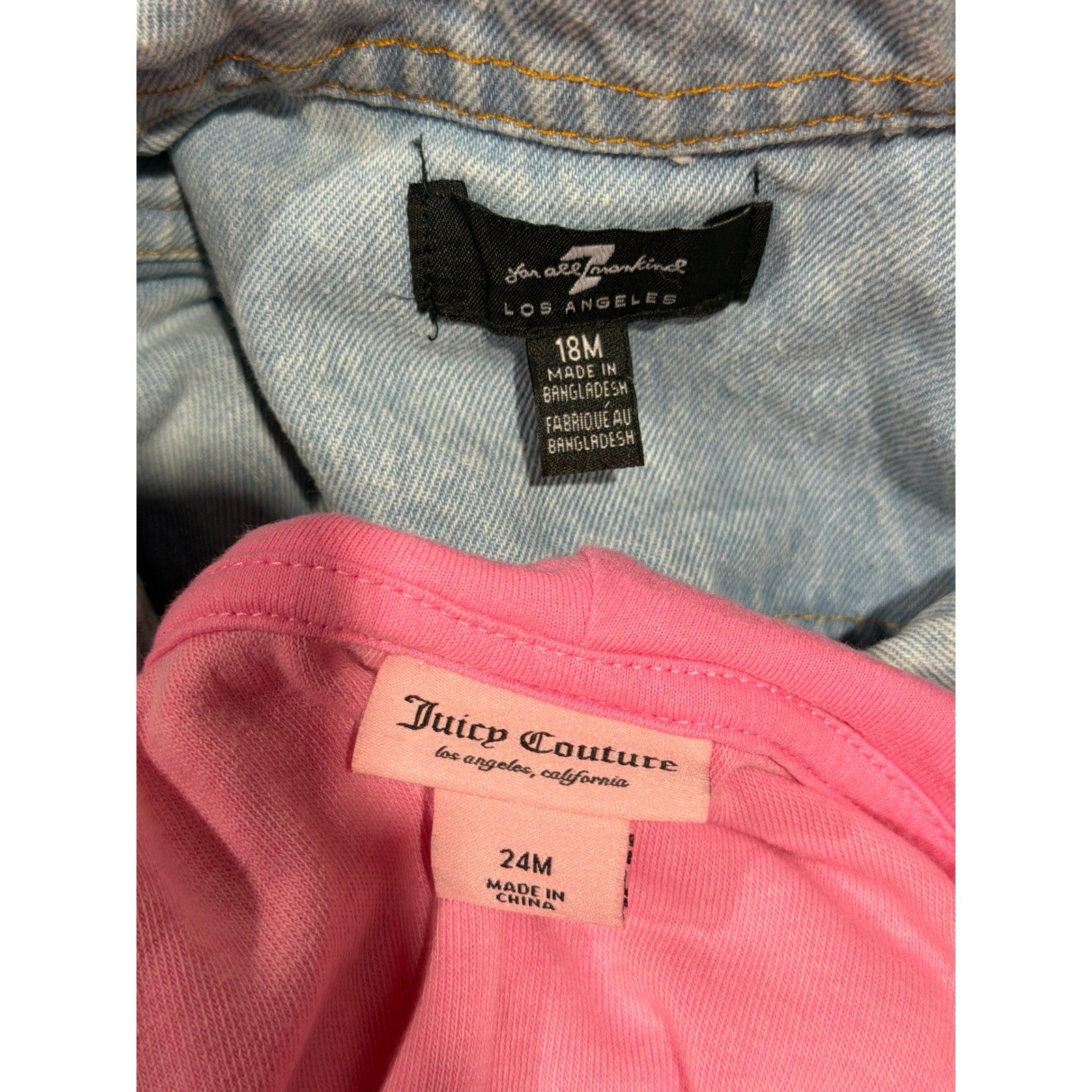 Juicy Couture 7 For All Mankind Jackets Girls 18M 24M Pink Blue Girly Bows7