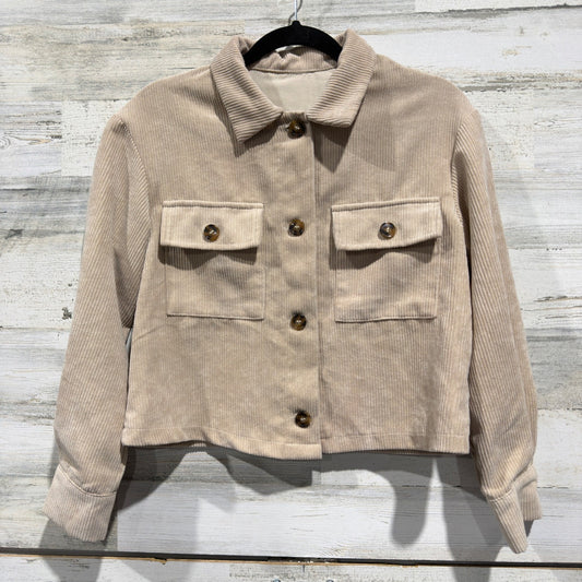 Corduroy Jacket Women XXS Beige Polyester Light Academia EUC0