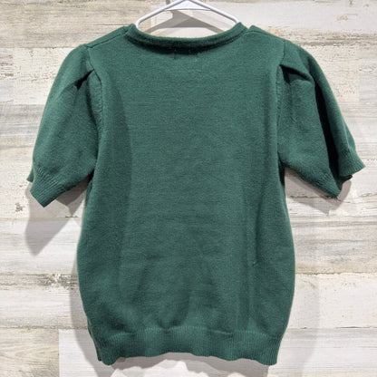 Shop The Mint Sweater Women Large Green Puff Sleeve Knit Dark Academia GUC3
