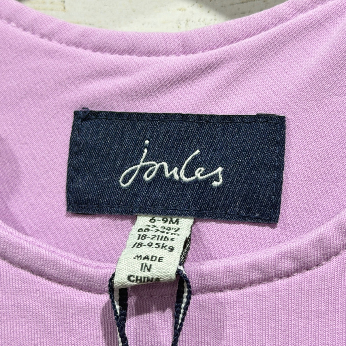 Joules Maybridge Overalls Girls 6-9M Mauve Mist Cotton Knit Romper NWT2