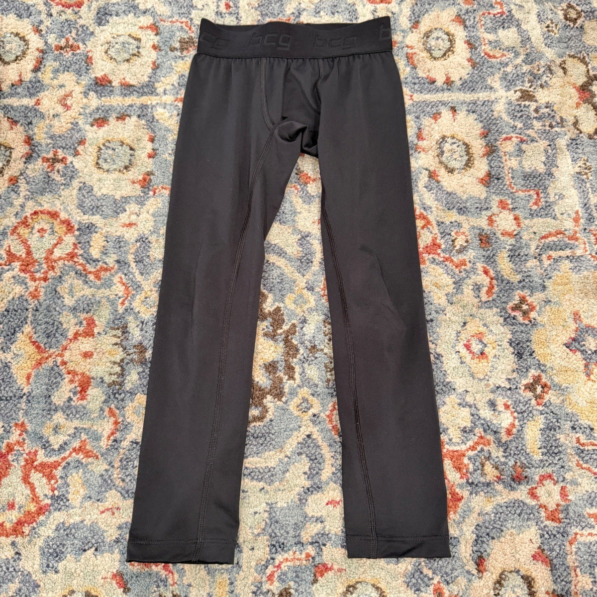 BCG Compression Leggings Boys Size S 8 Black Performance Base Layer Athletic EUC0