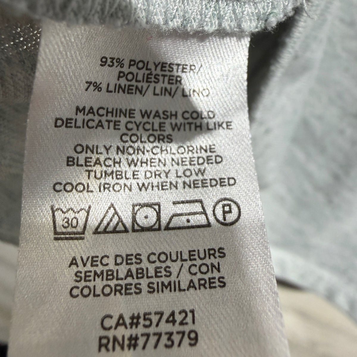 Ann Taylor Factory Puff Sleeve Top Women Large Gray Linen Blend Casual3