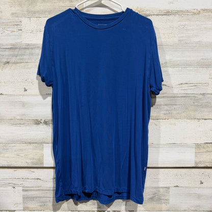 Kickee Pants Short Sleeve Tee Men Large Blue Bamboo Viscose Solid Casual EUC0