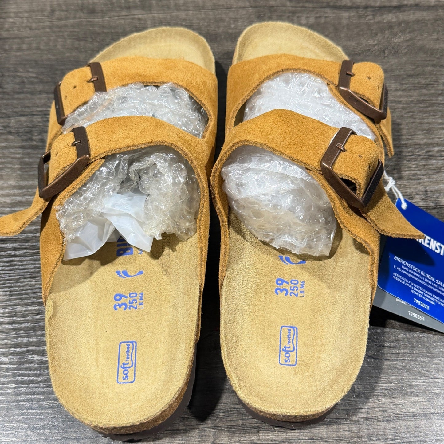 Birkenstock Arizona Sandals Women 39 Mink Suede Soft Footbed NWT5