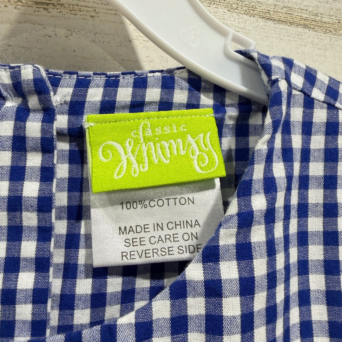 Classic Whimsy Gingham Dress Girls 10 Blue Ruffle Side Tie Preppy EUC3