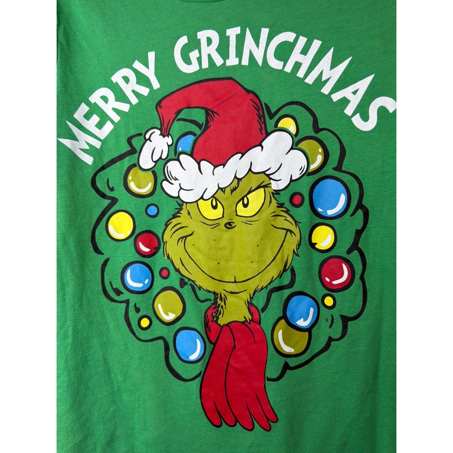 Dr Seuss Grinch T-Shirt Kids Size M 8 Green Merry Grinchmas Holiday EUC1
