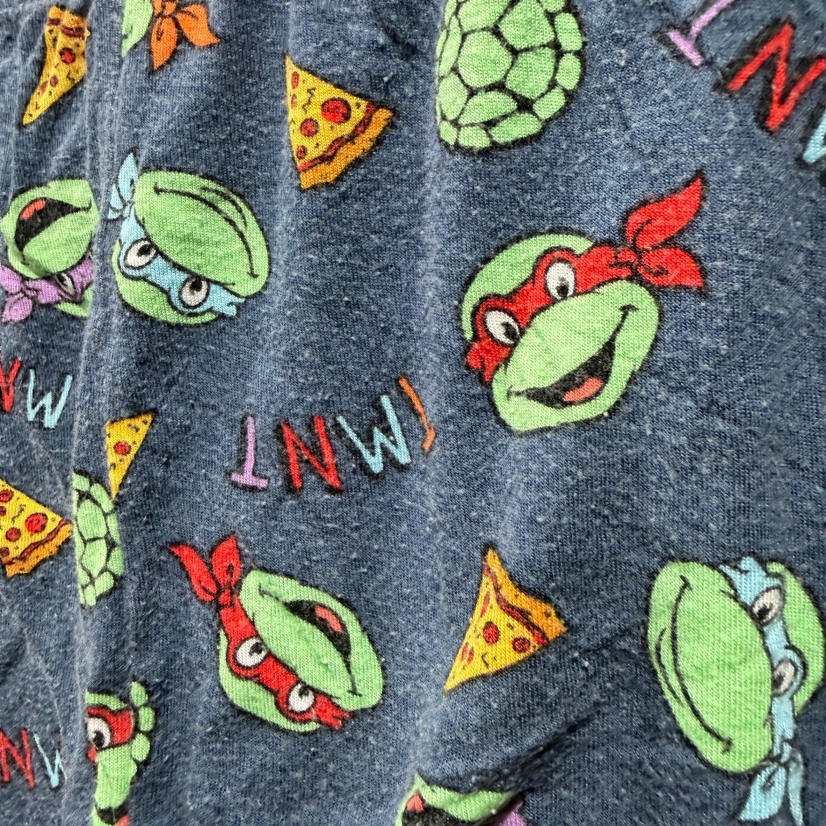 Nickelodeon TMNT Pajama Set Kids Size 10 Blue Pizza Print Short Sleeve Flawed*4