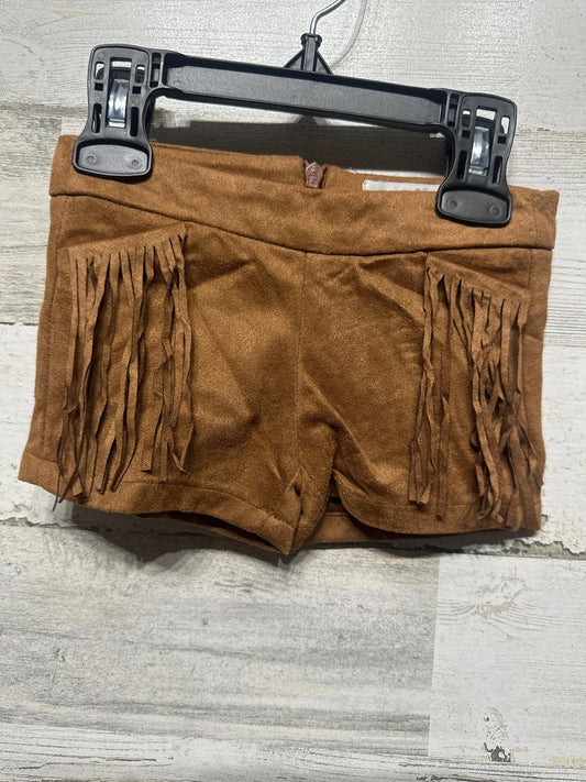 Bailey's Blossoms Fringe Shorts Girls 9-12M Brown Faux Suede Western EUC0