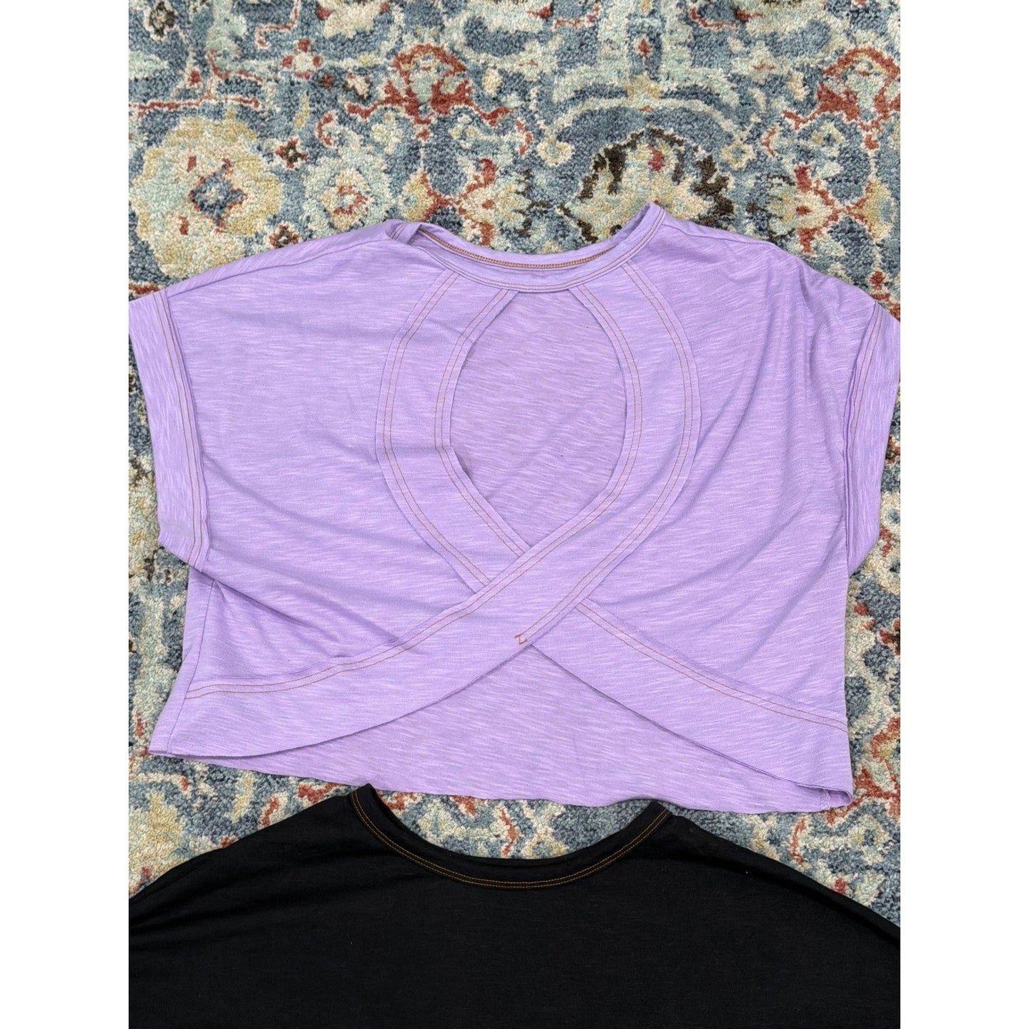 Boxy Top Bundle Women XS Purple Black Cute Open Back Sporty Breezy EUC1