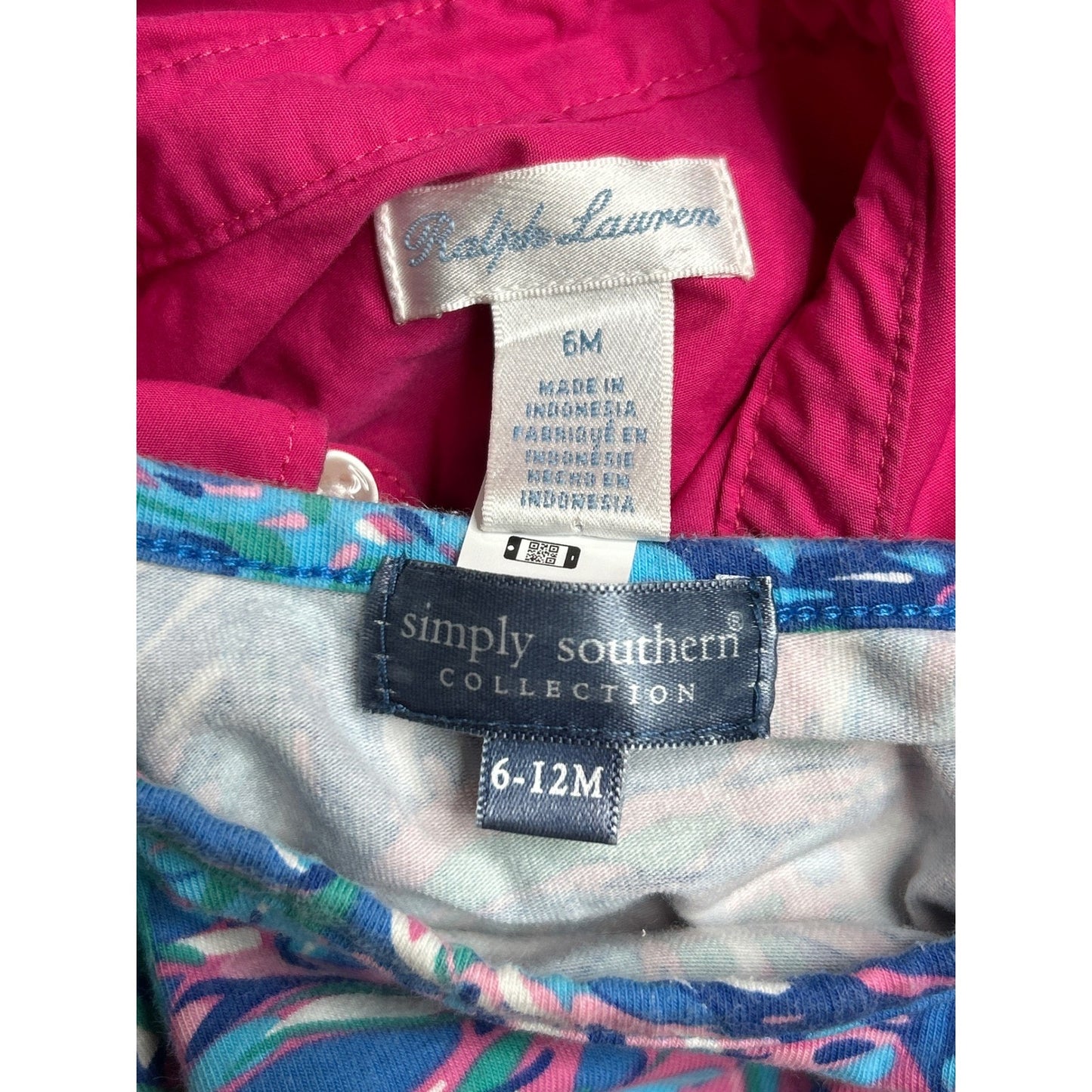 Ralph Lauren Simply Southern Dresses Girls 6M 6-12M Pink Blue Tropical EUC4