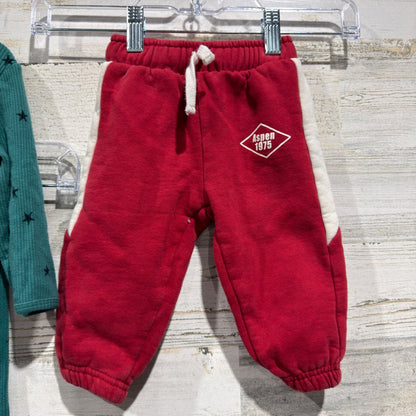 Hot Wheels Cat & Jack Zara Boys Bundle 12M Green Red Cotton Holiday Ribbed Set2