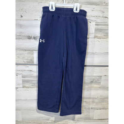 Under Armour Fleece Sweatpants Kids Size Youth Small Navy Blue Logo Joggers GUC0