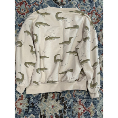 Rylee and Cru Alligator Sweatshirt Kids 6/7 Sand Later Gater Pullover EUC3