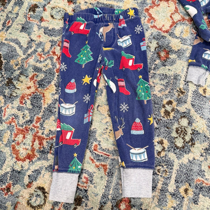 Mini Boden Pajamas Boys 3Y Blue Christmas Dog Nutcracker Holiday *Flawed3