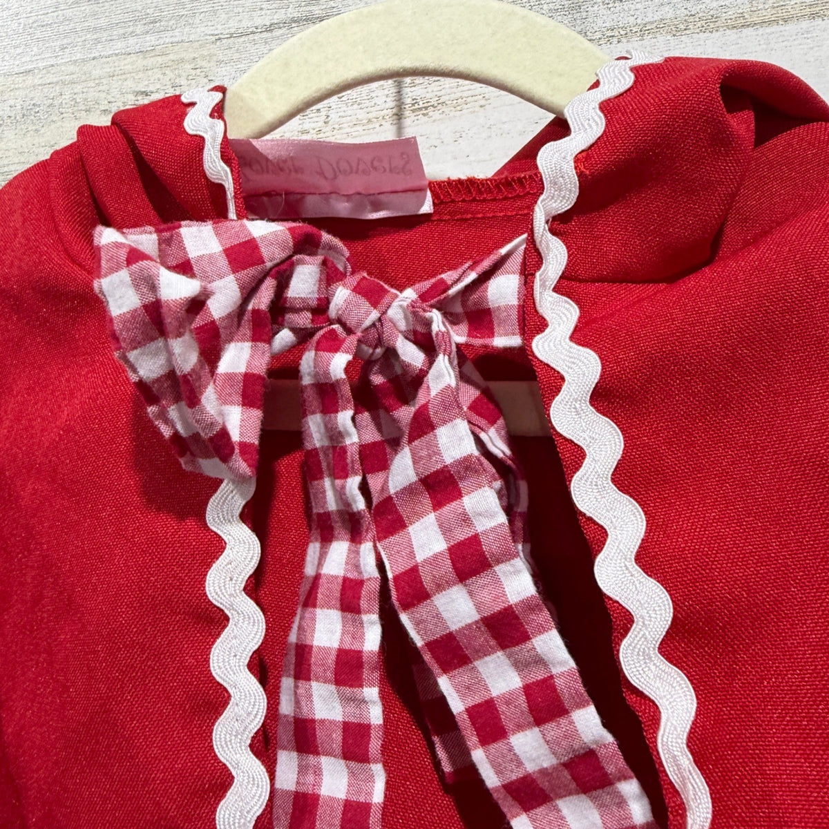 Lover Dovers Little Red Riding Hood Cape Girls OS Red Ric Rac Trim Storybook EUC1