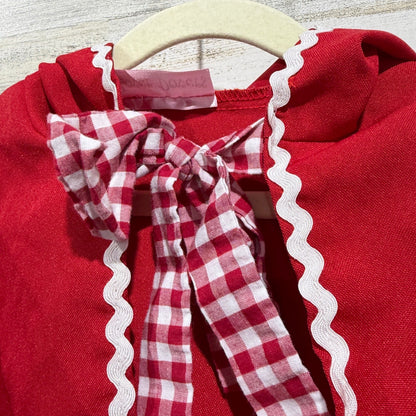 Lover Dovers Little Red Riding Hood Cape Girls OS Red Ric Rac Trim Storybook EUC1