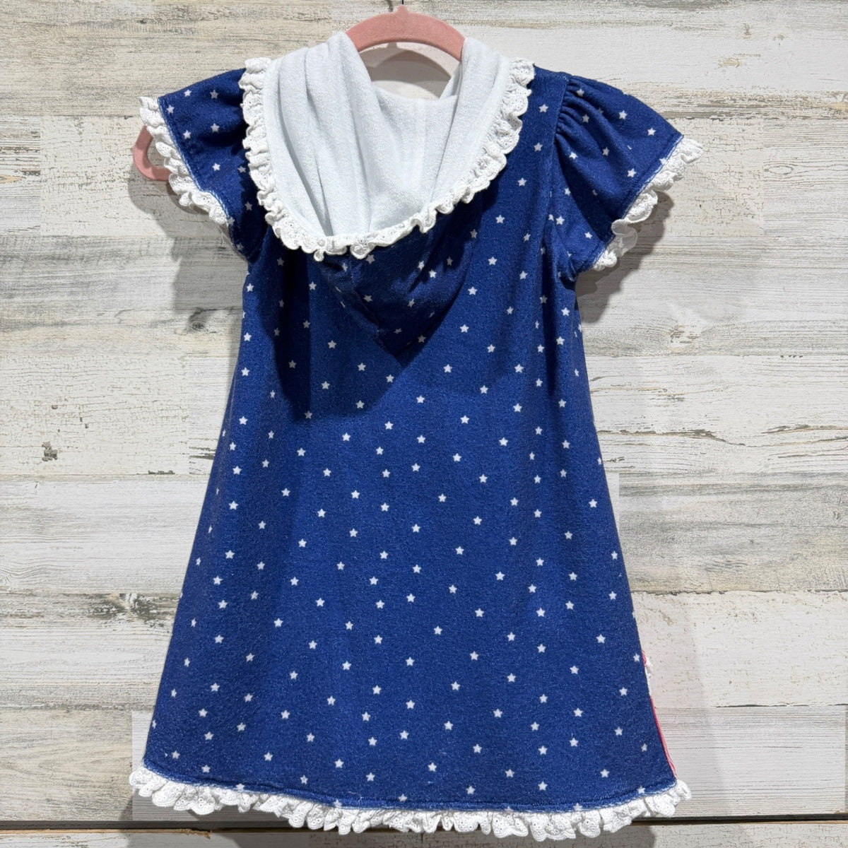 Love & Grow Swim Cover Up Girls 8Y Blue Stars Ruffle Patriotic Summer3
