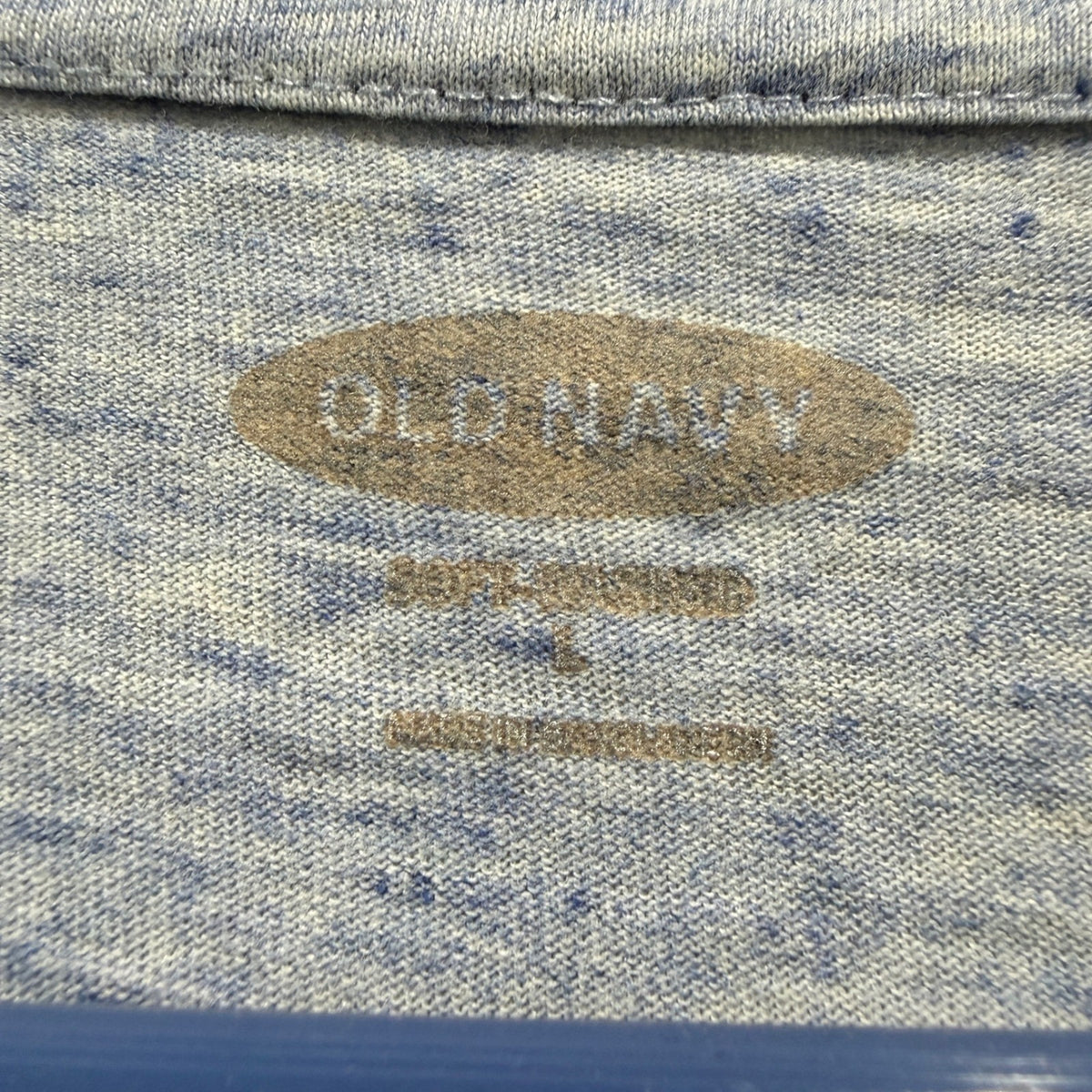 Old Navy Soft-Washed Tee Shirt Women L Blue Heathered Basic Casual1