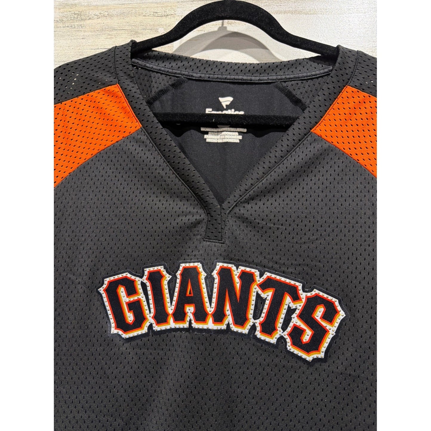 Fanatics SF Giants Jersey Women Medium Grey Orange Mesh Gameday Sporty EUC1