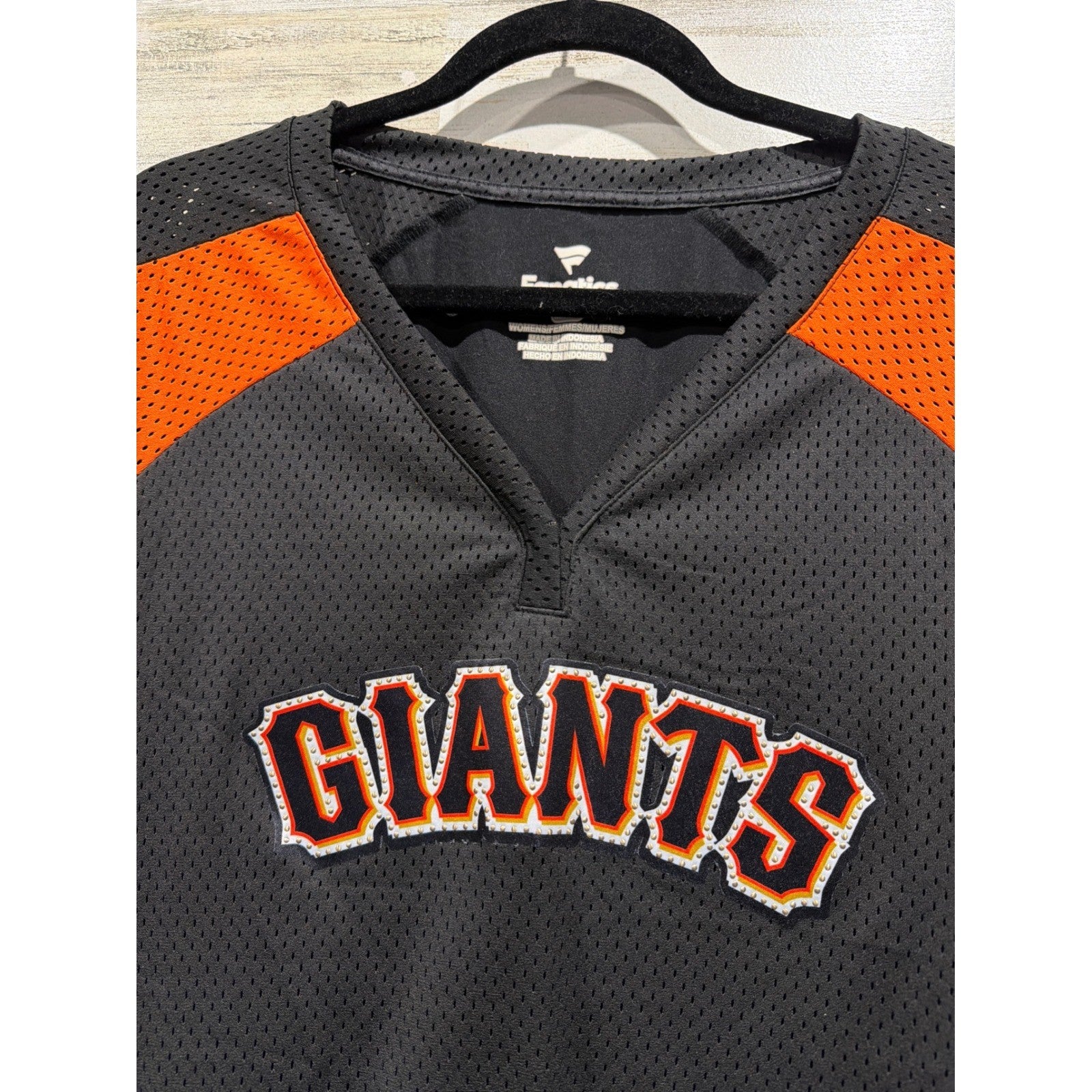 Fanatics SF Giants Jersey Women Medium Grey Orange Mesh Gameday Sporty EUC1