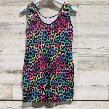 Biketard Girls 10/12 (150) Leopard Sparkle Gymnastics Unitard Dancewear EUC3