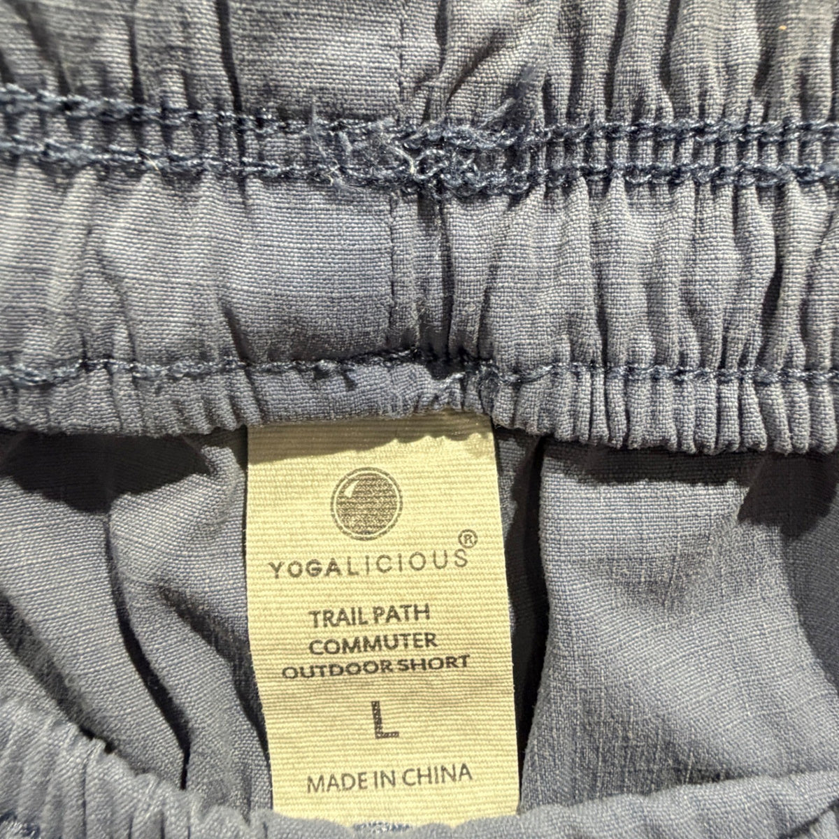 Yogalicious Trail Path Commuter Short Women L Blue Nylon Spandex Gorpcore1