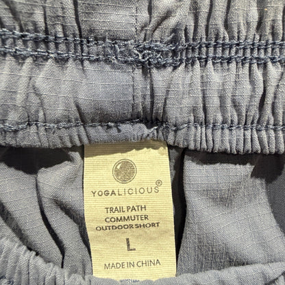 Yogalicious Trail Path Commuter Short Women L Blue Nylon Spandex Gorpcore1