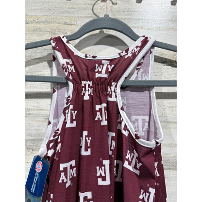 TJ's PJs Nightgown Girls 7 Maroon Texas A&M Aggies Ruffle Sleepwear NWT8