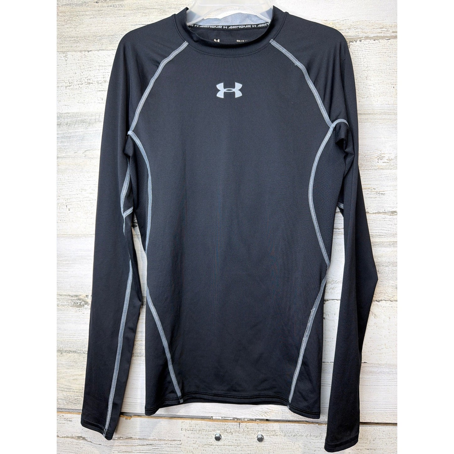 Under Armour Compression Shirt Mens Small Black HeatGear Athletic EUC0