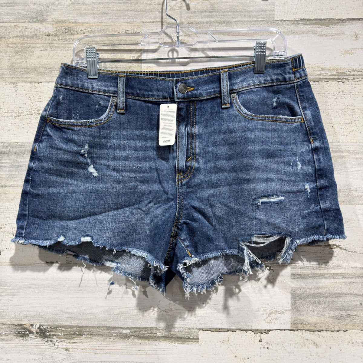 Aerie Distressed Denim Shorts Women M Blue Cotton Blend Boho Summer NWT0
