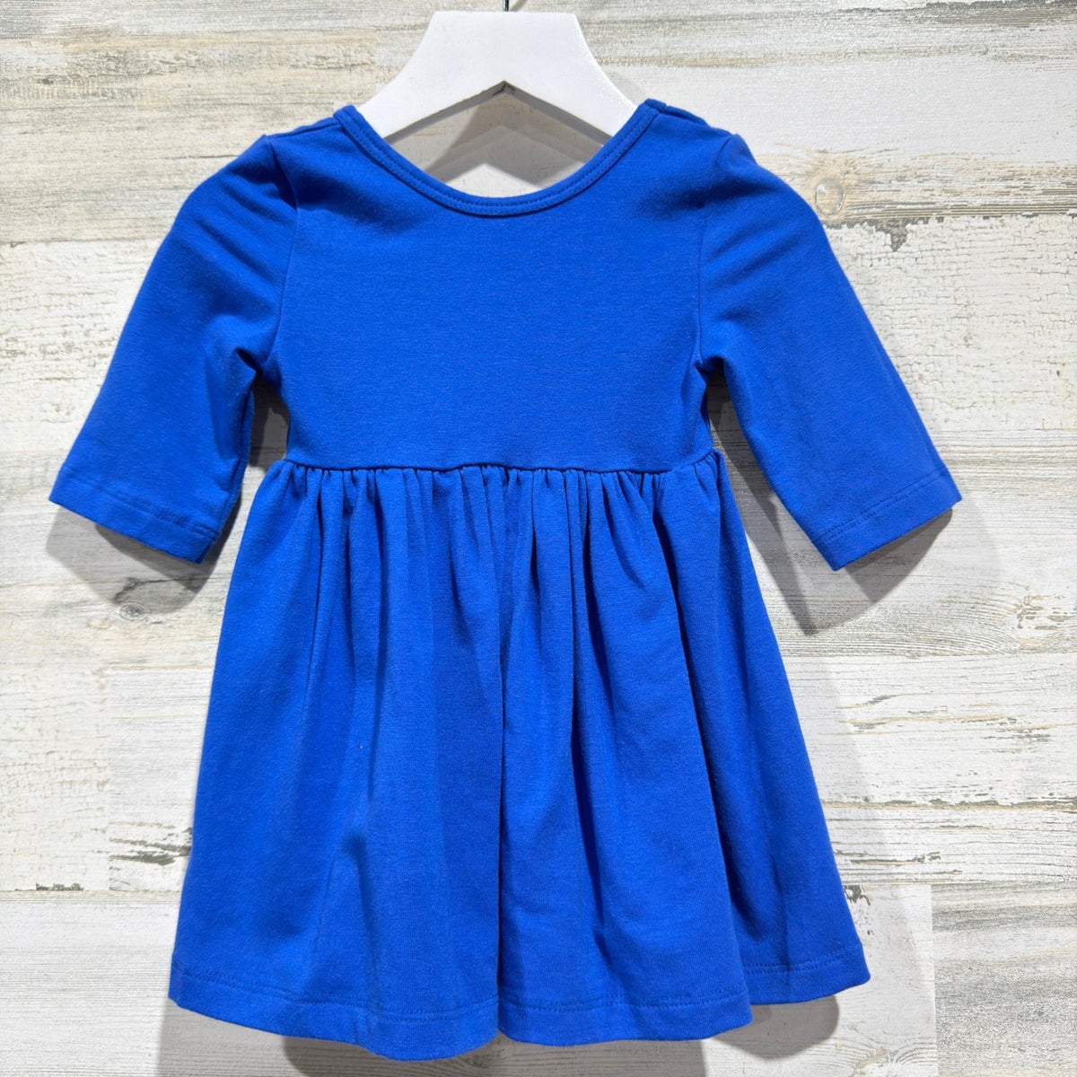 Mila and Rose Twirl Dress Girls 6-12M Blue Long Sleeve Solid Basic EUC0