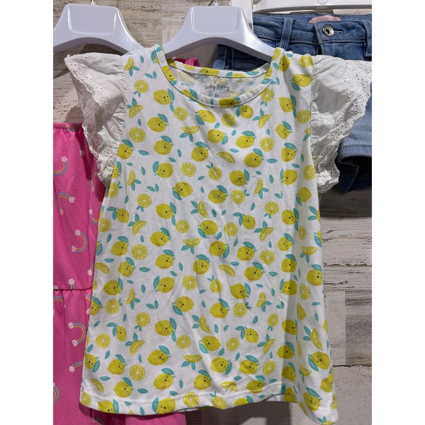 Lucky Penny Thereabouts Squeeze 3pc Outfit Lot Girls 6 Pink Blue Yellow1