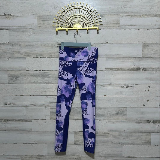 Under Armour Leggings Women XS Purple Abstract Camo High Rise Compression EUC0